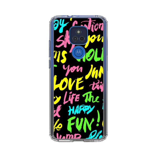 Colorful Positive Motivational Words Pattern Motorola Moto G Play (2021) Case