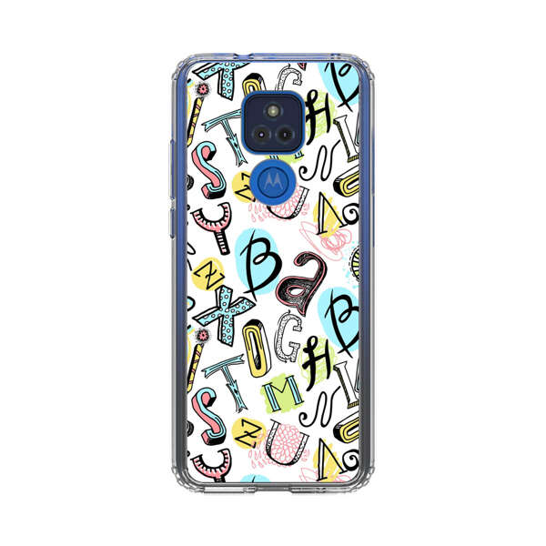 Colorful Scattered Alphabet Letters Pattern Motorola Moto G Play (2021) Case