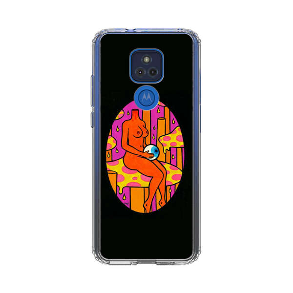 Faceless Nude Figure Holding Sphere Abstract Art Motorola Moto G Play (2021) Case