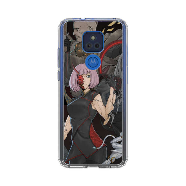 Futuristic Cyberpunk Warriors and Robotic Cat in Dynamic Pose Motorola Moto G Play (2021) Case