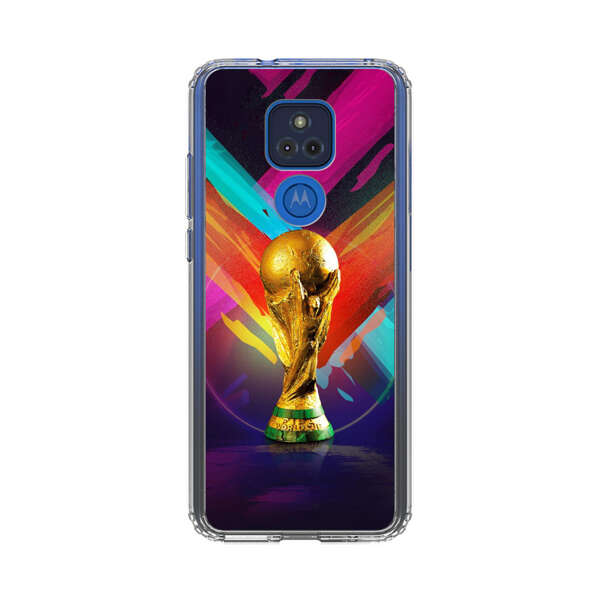 Golden Soccer Trophy with Colorful Abstract Background Motorola Moto G Play (2021) Case