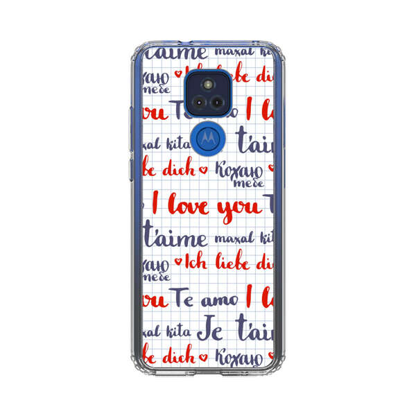 Love Message Multilingual Pattern Motorola Moto G Play (2021) Case