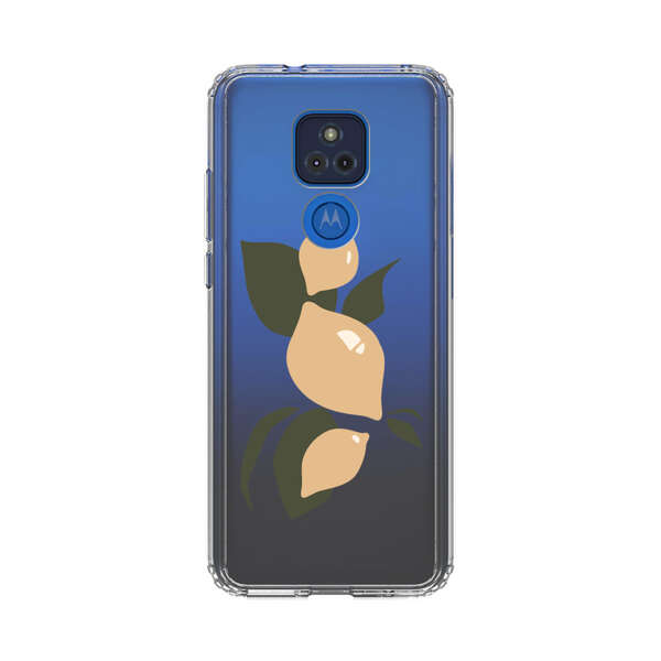 Minimalistic Beige Lemons with Green Leaves Motorola Moto G Play (2021) Case