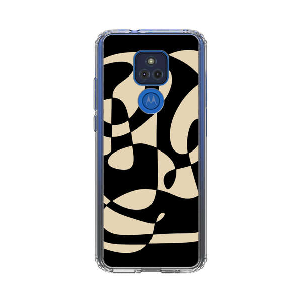 Modern Abstract Beige and Black Geometry Motorola Moto G Play (2021) Case