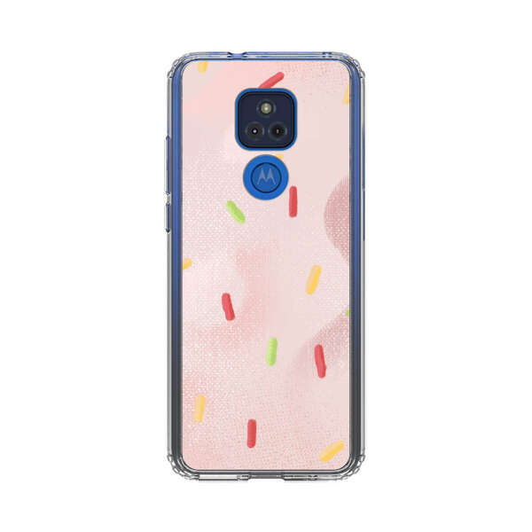 Pastel Pink Sprinkles Pattern Motorola Moto G Play (2021) Case