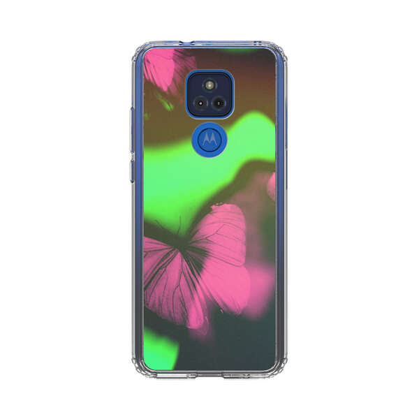 Pink Butterflies Green Background Motorola Moto G Play (2021) Case