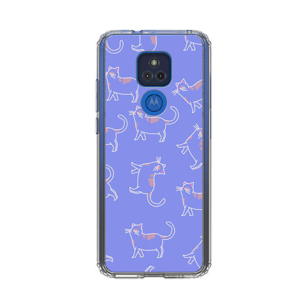 Playful Cartoon Cats on Purple Background Motorola Moto G Play (2021) Case