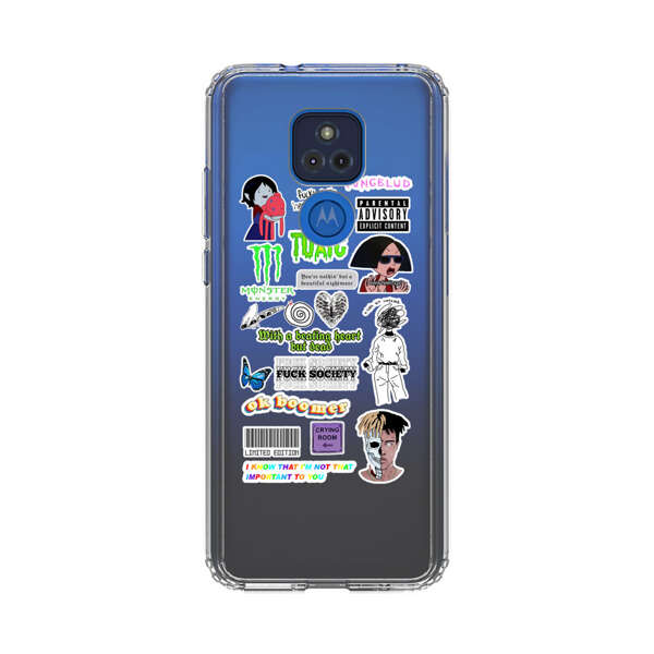 Sticker Collage Edgy Expressive Pop Culture Motorola Moto G Play (2021) Case