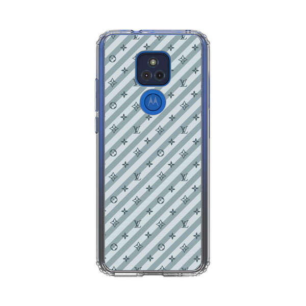 Stylish Blue Diagonal Striped Luxury Logo Pattern Motorola Moto G Play (2021) Case