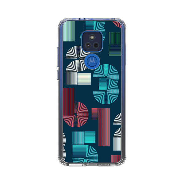 Vibrant Seamless Pattern of Colorful Stylized Numbers Motorola Moto G Play (2021) Case