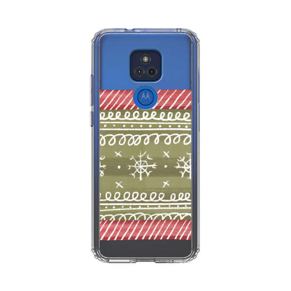 Winter Pattern with Snowflakes and Red Stripes Motorola Moto G Play (2021) Case