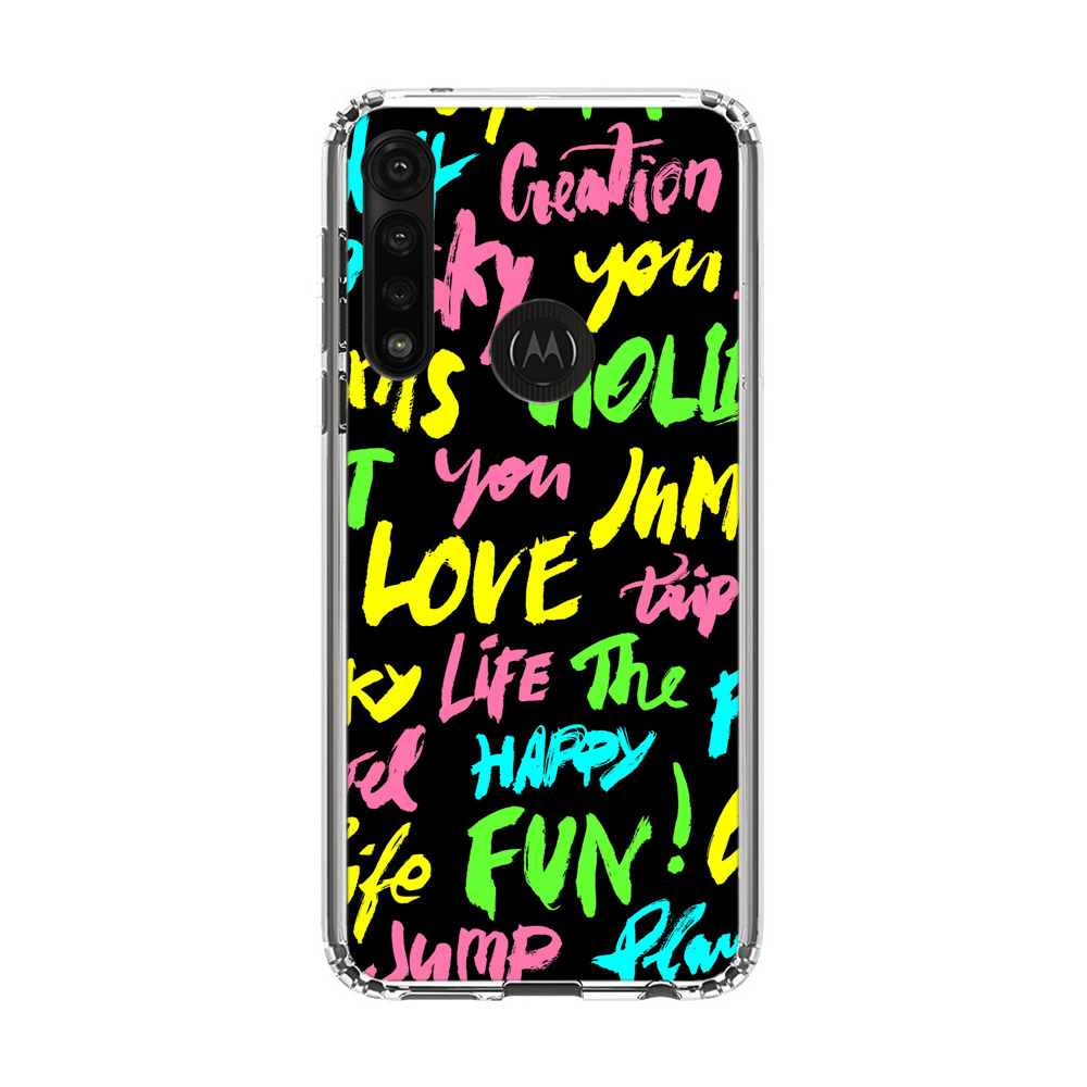 Colorful Positive Motivational Words Pattern Motorola Moto G Power (2020) Case