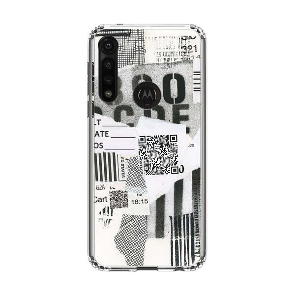 Abstract Collage Torn Paper Barcodes Motorola Moto G Power (2020) Case
