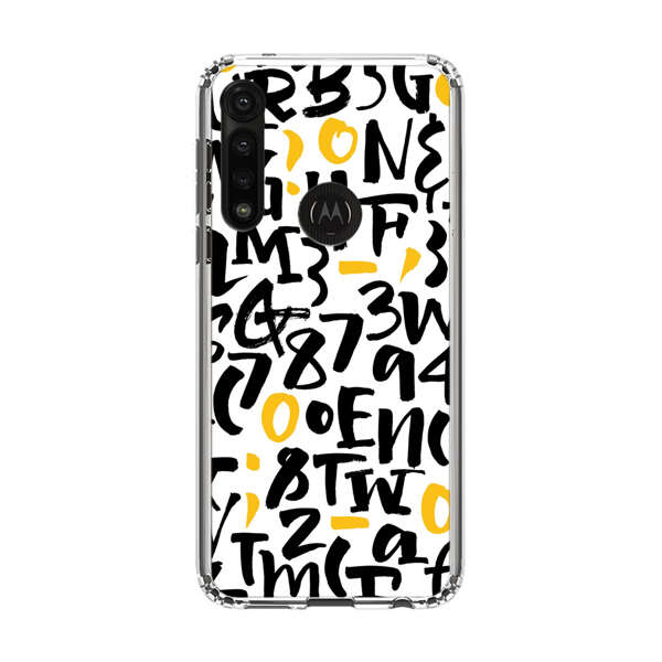 Abstract Typography Letter Number Pattern Motorola Moto G Power (2020) Case