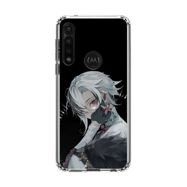 Anime Character with Silver Hair and Dark Feathers Motorola Moto G Power (2020) Case