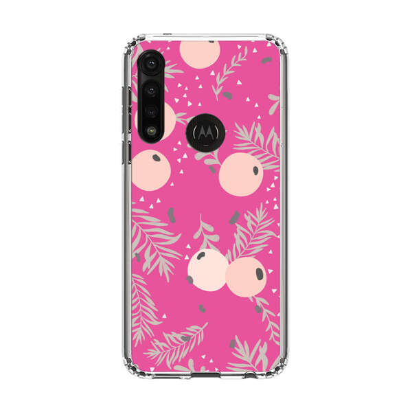 Berries Floral Pattern Pink Background Motorola Moto G Power (2020) Case