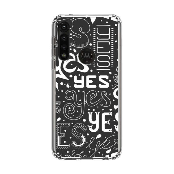 Bold Playful Typography Yes Pattern Motorola Moto G Power (2020) Case