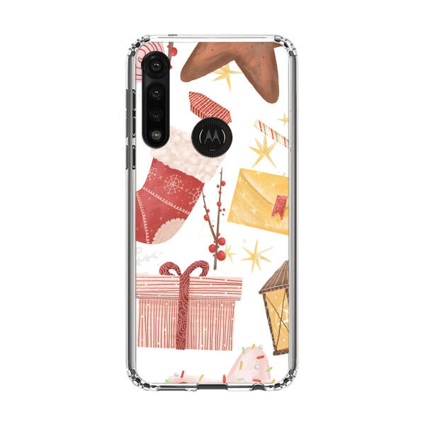 Christmas Festive Pattern with Gingerbread and Gifts Motorola Moto G Power (2020) Case