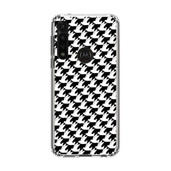 Classic Black and White Houndstooth Pattern Motorola Moto G Power (2020) Case