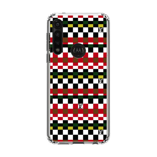 Colorful Checkerboard Stripes Pattern Motorola Moto G Power (2020) Case