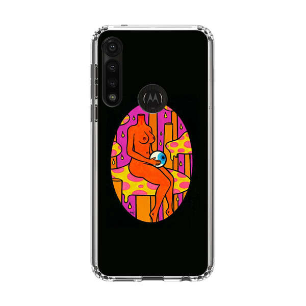 Faceless Nude Figure Holding Sphere Abstract Art Motorola Moto G Power (2020) Case