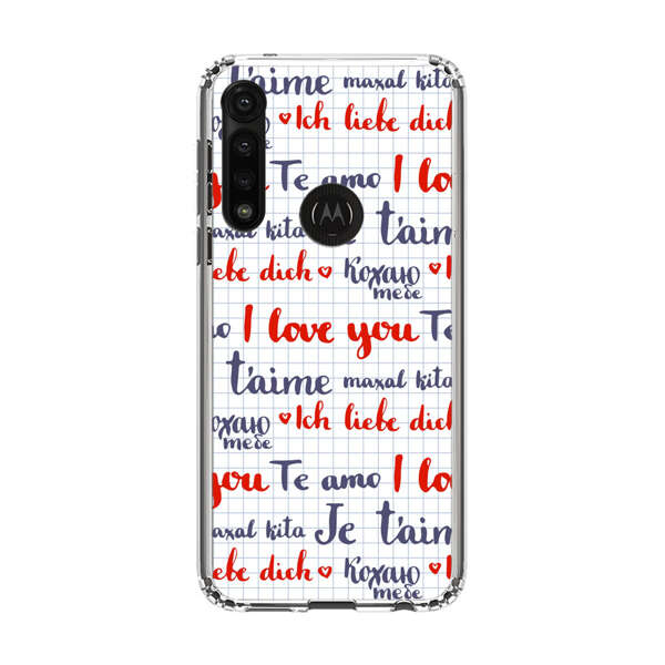 Love Message Multilingual Pattern Motorola Moto G Power (2020) Case