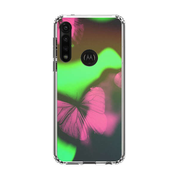 Pink Butterflies Green Background Motorola Moto G Power (2020) Case