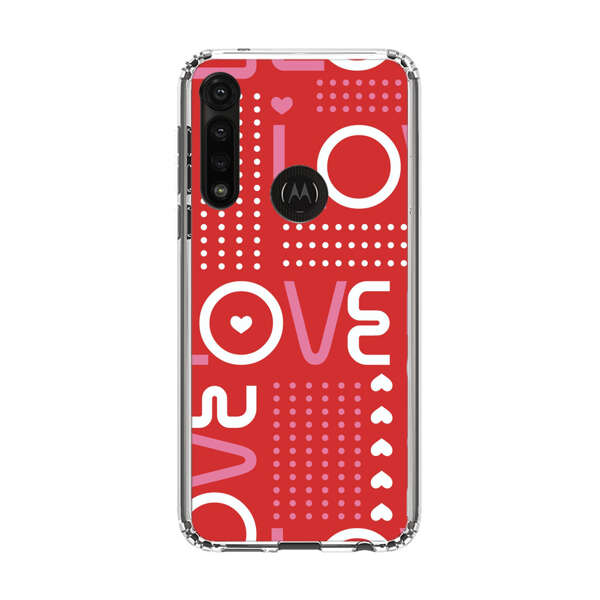 Red Love Typography Pattern Motorola Moto G Power (2020) Case