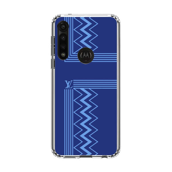 Stylish Geometric Zigzag Pattern in Blue Motorola Moto G Power (2020) Case
