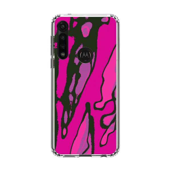 Vibrant Abstract Magenta Black Pattern Motorola Moto G Power (2020) Case