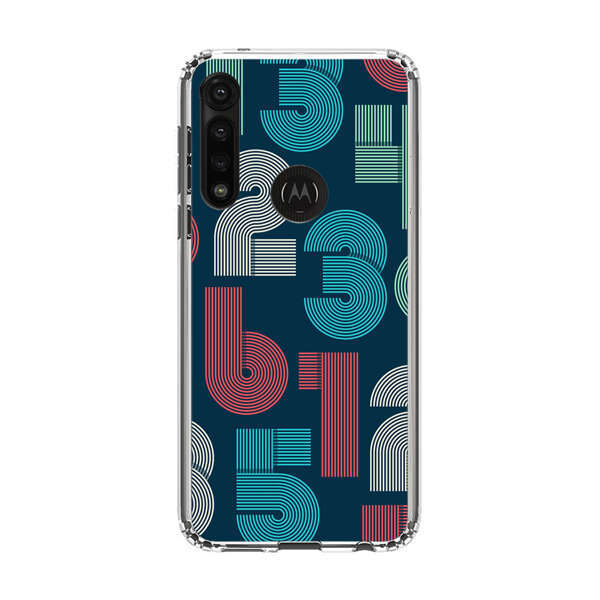 Vibrant Seamless Pattern of Colorful Stylized Numbers Motorola Moto G Power (2020) Case