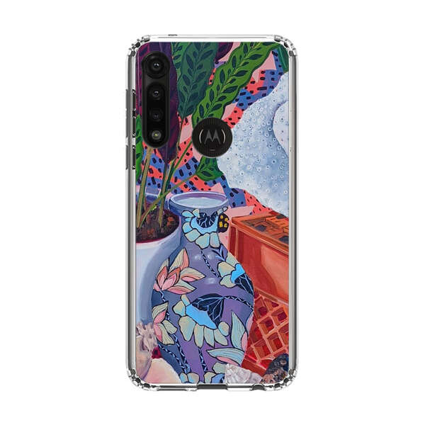 Vibrant Still Life with Plants and Vase Motorola Moto G Power (2020) Case