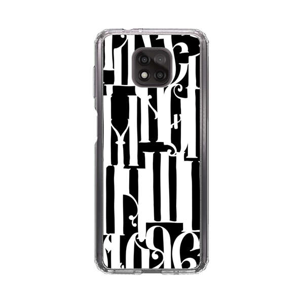 Abstract Black and White Pattern with Ornamental Letters Motorola Moto G Power (2021) Case