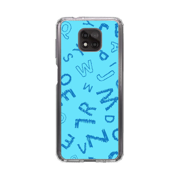 Blue background with random sketched alphabet letters Motorola Moto G Power (2021) Case