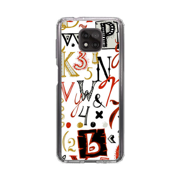 Colorful Hand Drawn Letters and Numbers Pattern Motorola Moto G Power (2021) Case