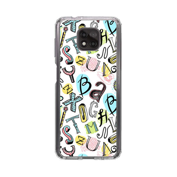 Colorful Scattered Alphabet Letters Pattern Motorola Moto G Power (2021) Case
