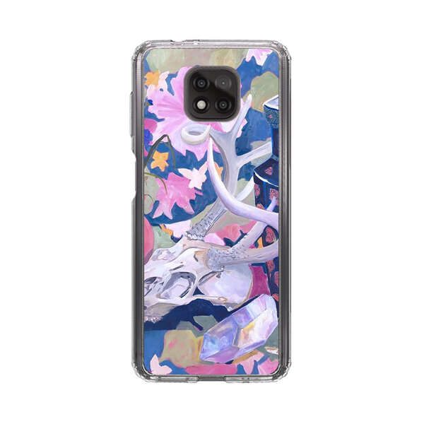Floral Ornate Vases with Antlers Skull and Crystal Motorola Moto G Power (2021) Case