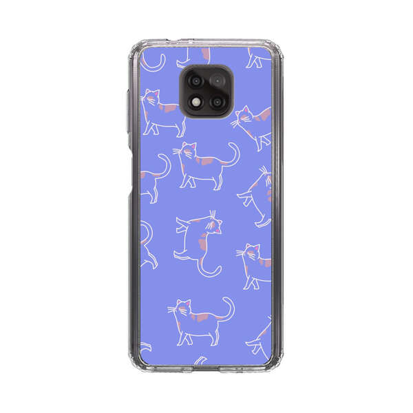 Playful Cartoon Cats on Purple Background Motorola Moto G Power (2021) Case