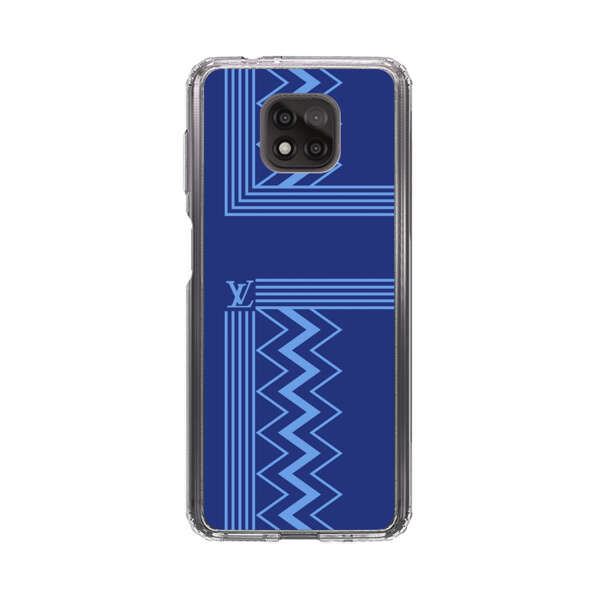 Stylish Geometric Zigzag Pattern in Blue Motorola Moto G Power (2021) Case