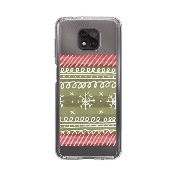 Winter Pattern with Snowflakes and Red Stripes Motorola Moto G Power (2021) Case
