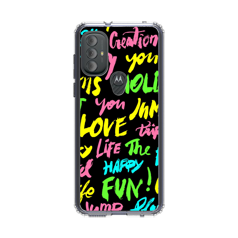 Colorful Positive Motivational Words Pattern Motorola Moto G Power (2022) Case