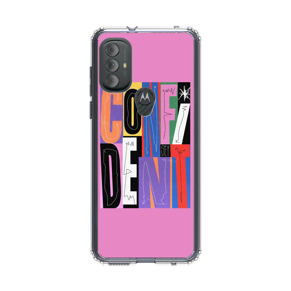 Confident Bold Colorful Typography Motorola Moto G Power (2022) Case