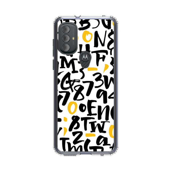 Abstract Typography Letter Number Pattern Motorola Moto G Power (2022) Case