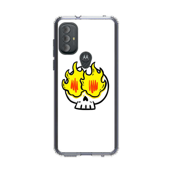 Cartoon Skull with Flames Motorola Moto G Power (2022) Case