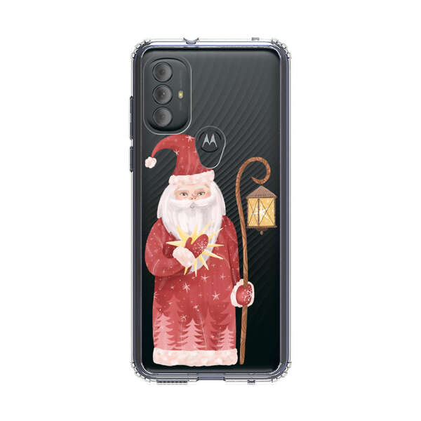 Charming Santa Claus Holding Glowing Heart and Lantern Motorola Moto G Power (2022) Case