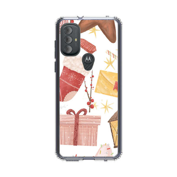 Christmas Festive Pattern with Gingerbread and Gifts Motorola Moto G Power (2022) Case