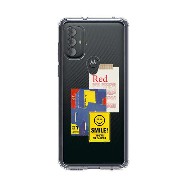 Collage Torn Paper Smiley Face Yellow Sign Motorola Moto G Power (2022) Case