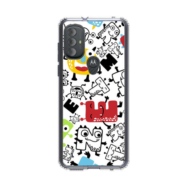 Colorful Cartoon Monsters Letters Pattern Motorola Moto G Power (2022) Case