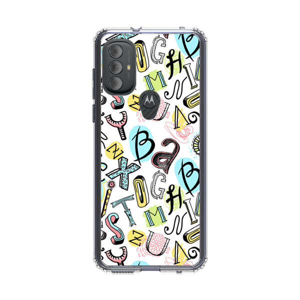Colorful Scattered Alphabet Letters Pattern Motorola Moto G Power (2022) Case