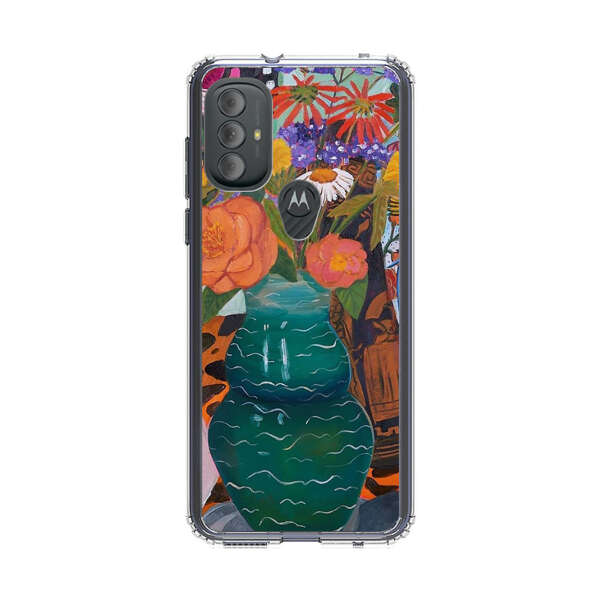 Colorful Still Life with Flower Vases and Shell Motorola Moto G Power (2022) Case